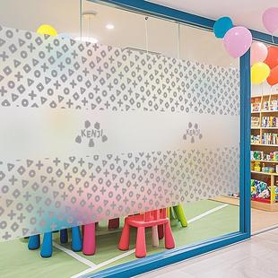 少儿教培幼儿园图书馆磨砂贴膜半透明玻璃门窗贴纸定制贴膜防窥