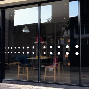 白色即时磨砂贴小米华为手机店圆点竖线方块三角玻璃防撞腰线纸I