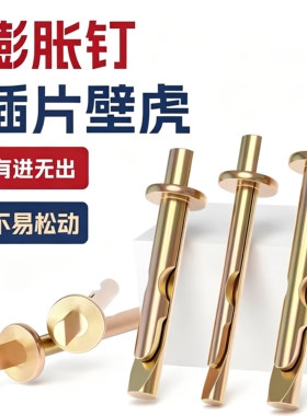 彩锌敲击式插片壁虎膨胀钉水泥墙快速锤击安装打入式膨胀螺栓6mm