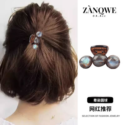 晕染星球抓夹发量少发饰小号发夹