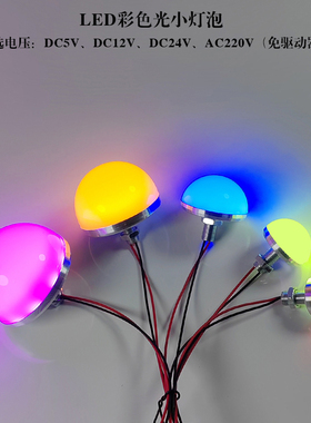 led灯泡半圆形 DC5V12V24V220V化妆试镜前广告牌装饰彩色光小球泡