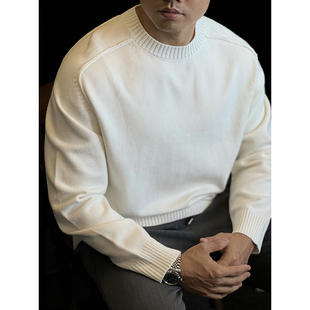 简素Design设计感重磅针织毛衣男慵懒风内搭上衣休闲宽松卫衣冬季