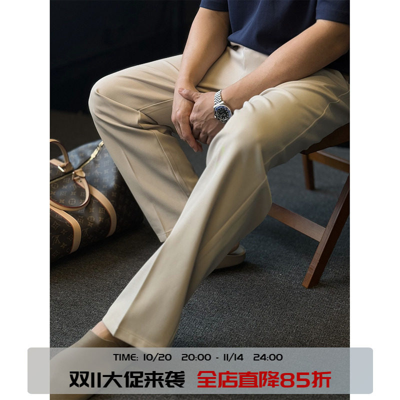 垂感阔腿直筒休闲西装裤松弛简约