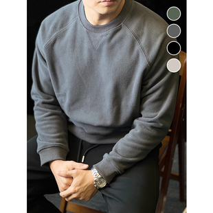 简素Design双面摇粒绒保暖休闲插肩卫衣男美式 宽松加厚上衣潮秋冬