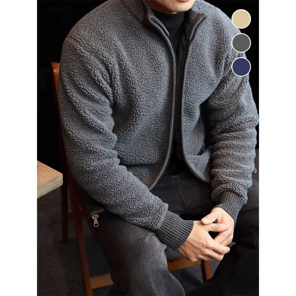 简素Design泰迪绒加厚卫衣外套男款重磅保暖针织衫宽松拉链上衣冬,男装,卫衣,淘宝优惠券,粉丝福利购,淘宝优惠卷