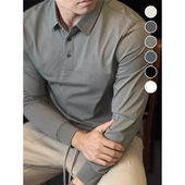 简素Design260g索罗娜polo衫 T恤休闲上衣免烫抗皱打底秋冬 男长袖