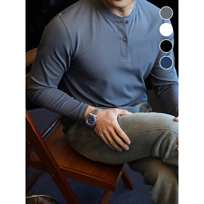 速干凉感防晒长袖亨利衫T恤男