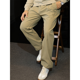 男抽绳宽松直筒休闲长裤 裤 子 加绒软壳工装 简素Design户外防水秋季