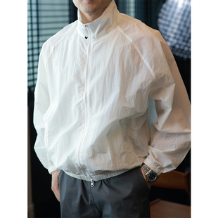 简素Design户外薄款 夹克夏 防水立领宽松防晒衣外套男休闲纯色开衫