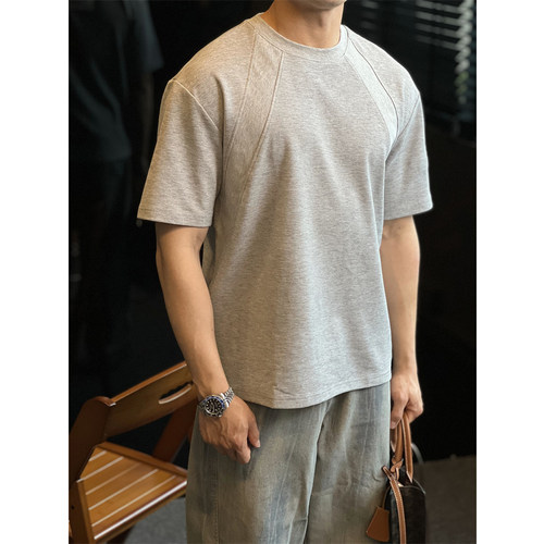 美式解构休闲宽松短袖T恤男薄款