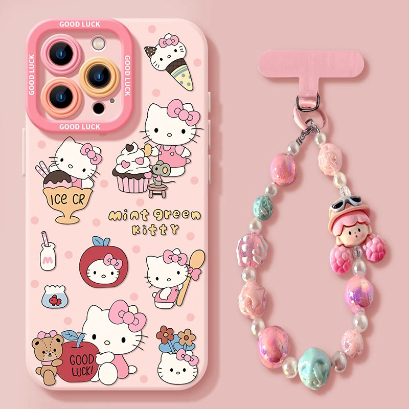 甜心kitty猫咪苹果17promax手机壳iphone15粉色14硅胶13带挂绳16