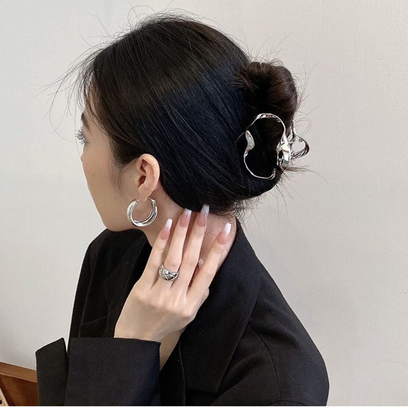 小众液态不规则线条金属发夹女后脑勺抓夹中号鲨鱼夹高级网红发抓,饰品/流行首饰/时尚饰品新,民族风发饰,淘宝优惠券,粉丝福利购,淘宝优惠卷
