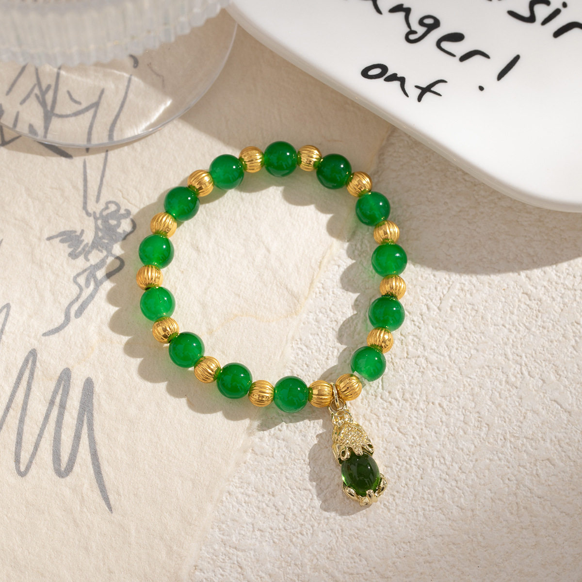 中国风创意设计感貔貅风串珠手链 个性国潮高级感旅游纪念品手串