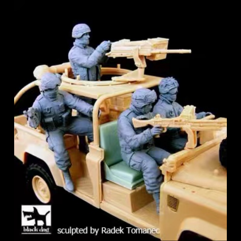 源模居GK 1/35树脂模型 美军游骑兵全队RSOV(4人) 手办白模 619R