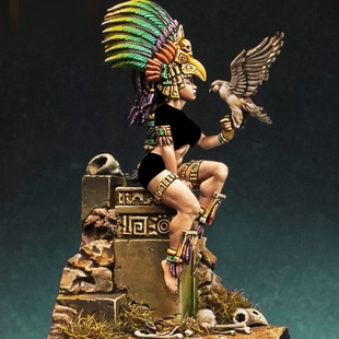 源模居GK 28MM树脂模型 幻想主题 女祭司与鸟 手办白模 902