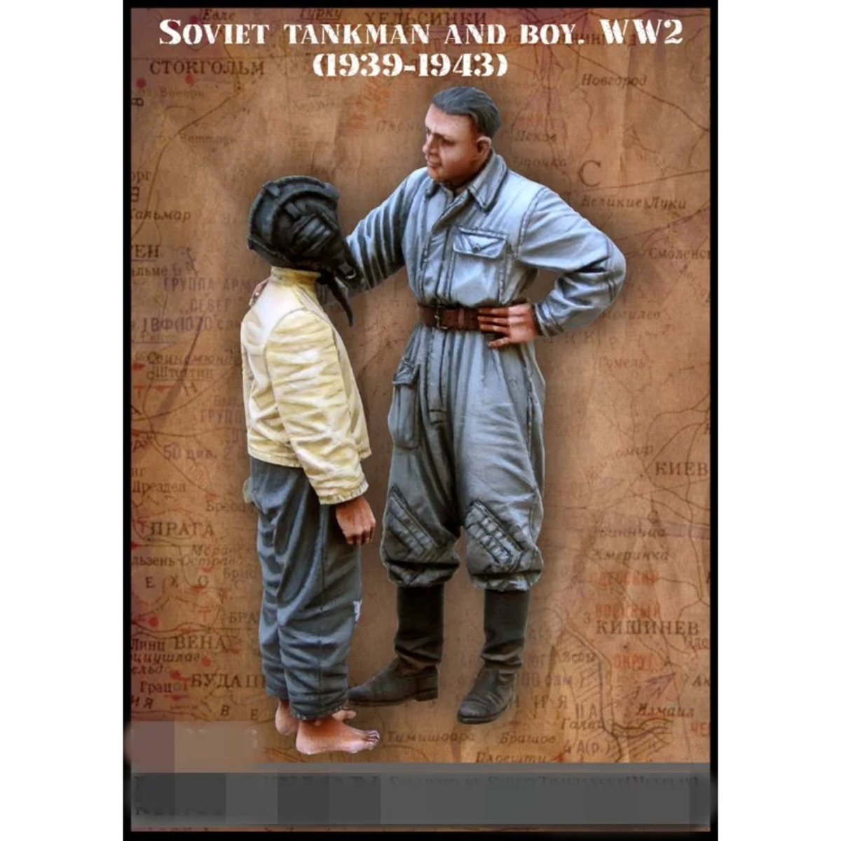 源模居GK 1/35树脂模型 苏联坦克兵和男孩 手办白模 925R
