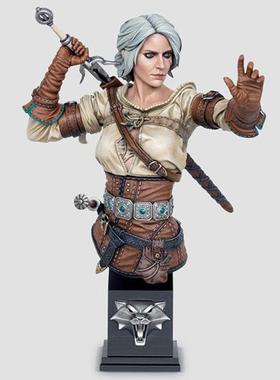 源模居GK 130mm树脂胸像模型 白发女剑士 现货手办白模 124RFJ