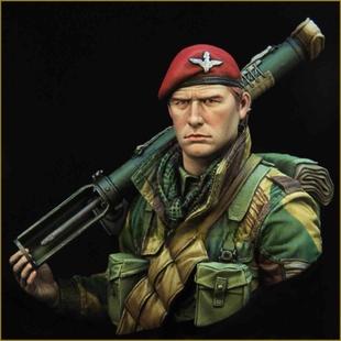 源模居GK 1/10树脂胸像模型 英国空降兵(带PIAT)手办白模 1433X