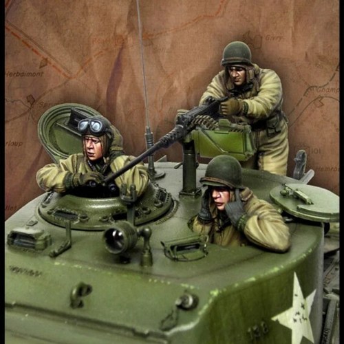 源模居GK 1/35树脂模型 二战美军坦克士兵 手办白模 1706R