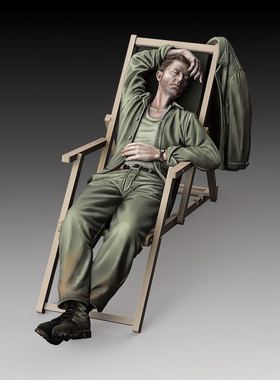 源模居GK 1/35树脂模型  美国陆军在休闲椅休息  手办白模673R