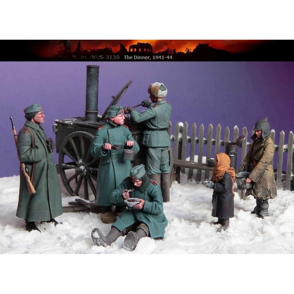 1/35树脂模型 德国士兵和俄罗斯儿童晚餐 (6人) GK手办白模1407R