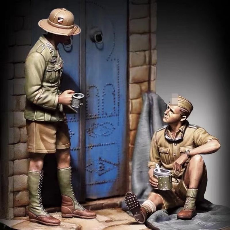 源模居GK 1/35树脂模型  午休的德军DAK二战士兵 手办白模511C