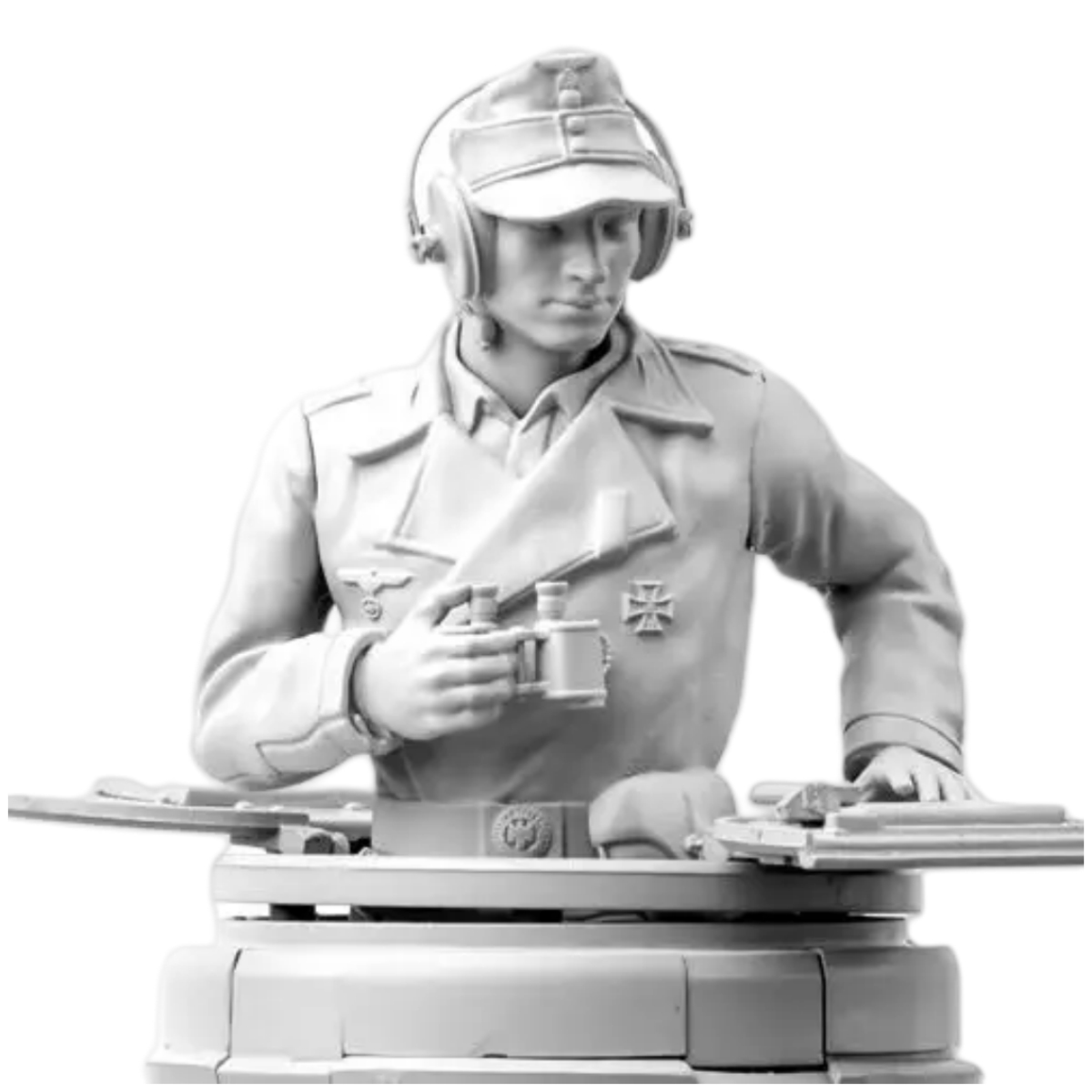 源模居GK 1/16半身像树脂模型 德国坦克指挥官 手办白模 977R
