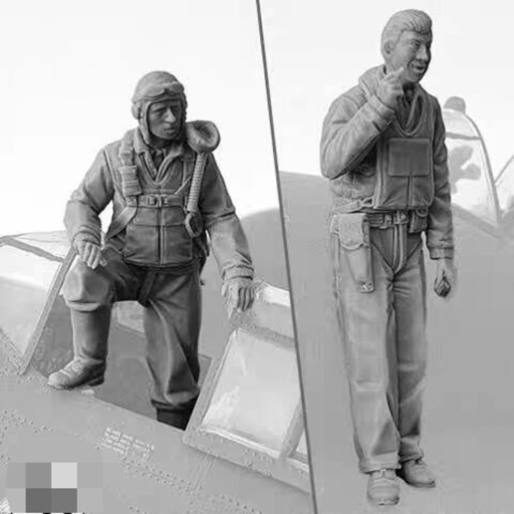 源模居GK 1/32树脂模型 二战美军飞行员(2人)  手办白模 816R