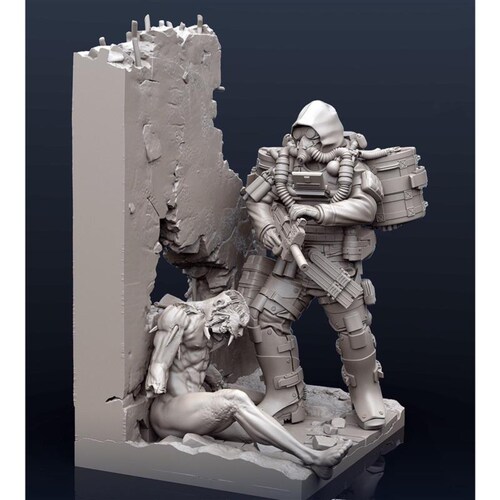 源模居GK 1/35树脂模型 巢穴毁灭者(2人带场景)  手办白模 738R