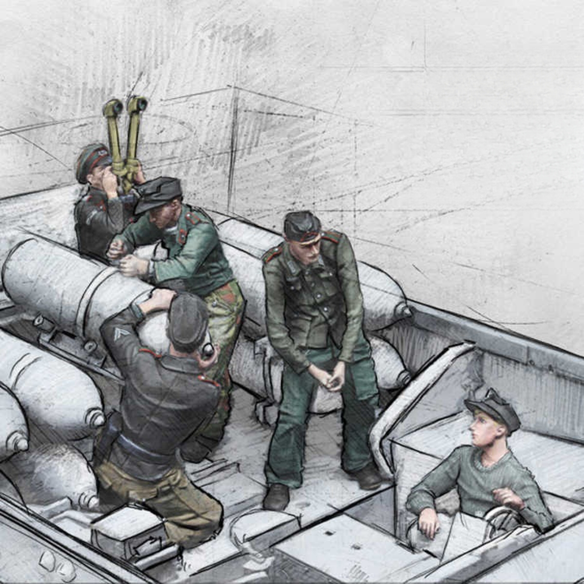 源模居GK 1/35树脂模型 二战德国陆军坦克兵 手办白模 912R