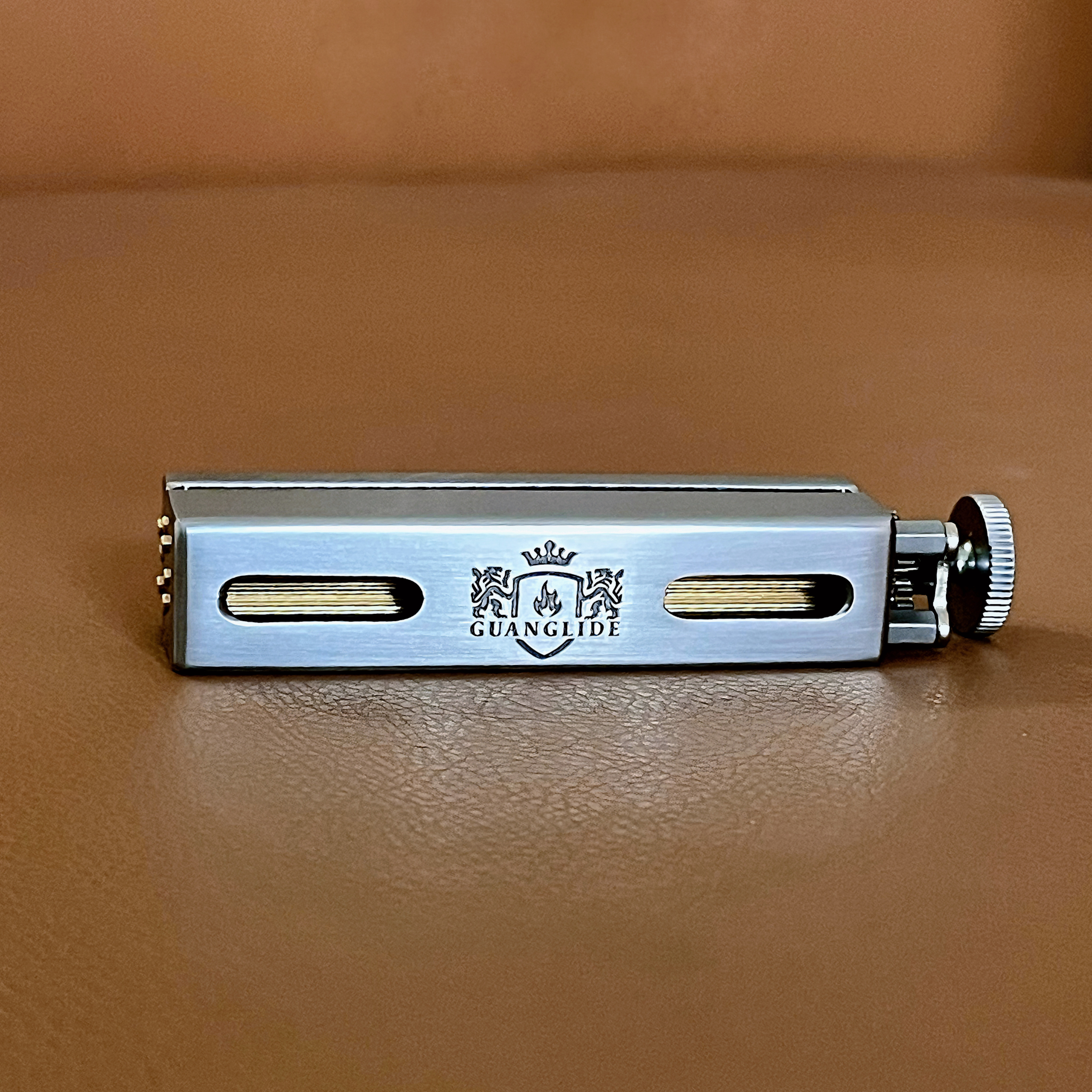 广利得黄铜卷烟器6X70mm中支第三代电镀拉丝款手卷便携式卷烟器