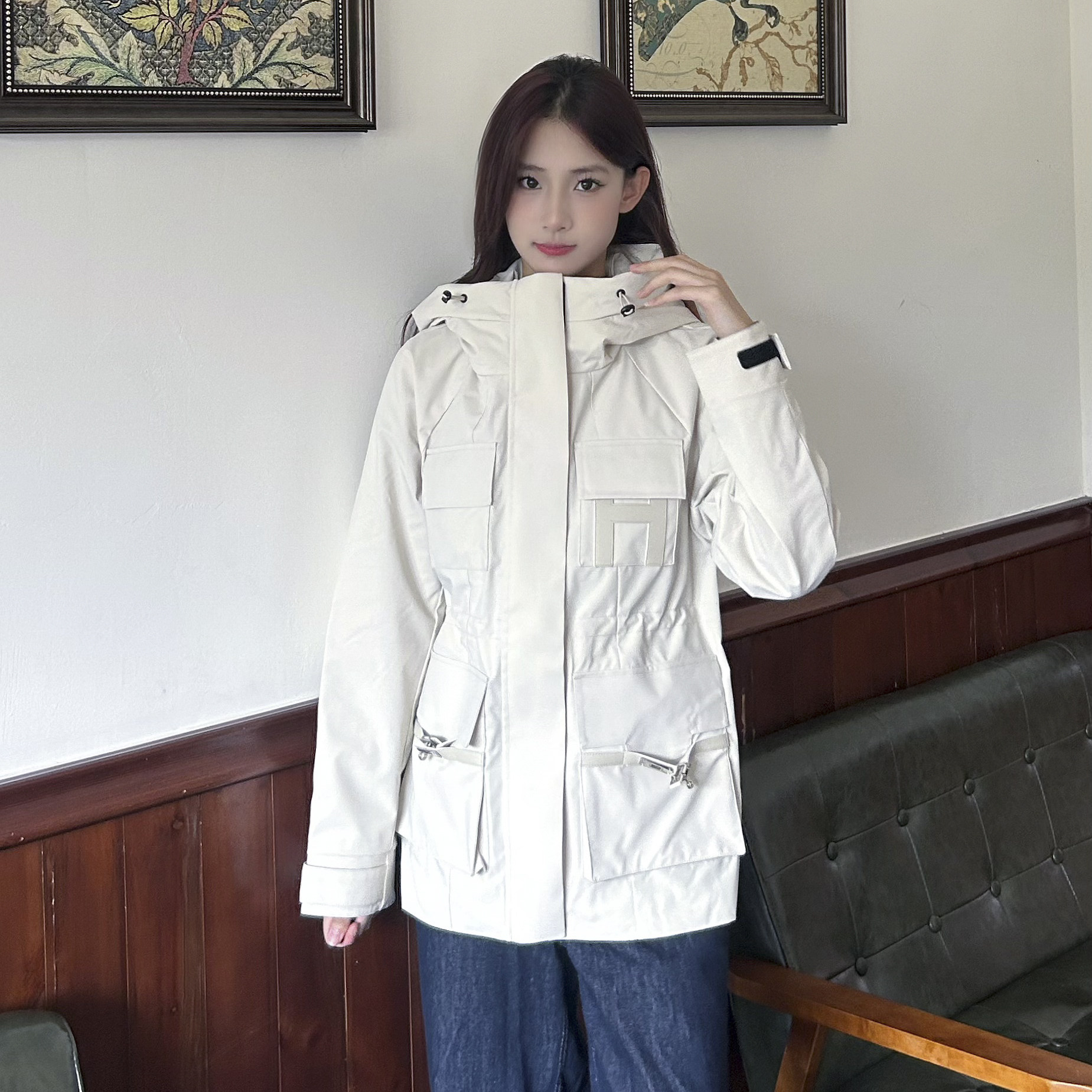 羽绒服内胆2025冬季新款中长款可拆卸三合一冲锋衣女防风防水外套