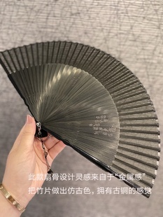 新品 古风雕刻花旗 生古风马面裙女生夏天好看 扇子折扇中国风女式