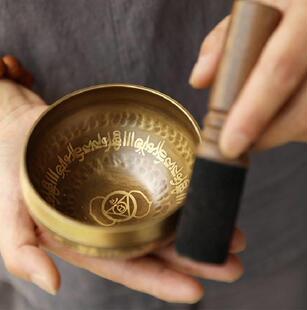 bowl yoga meditation Nepalese handmade sound script Buddha