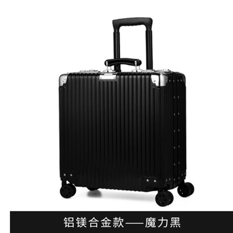 18寸电脑全铝镁合金登机箱子男女学生小拉杆箱全金属旅行箱行李箱