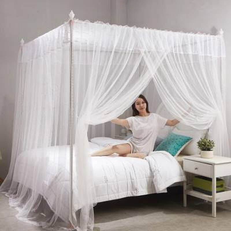 蚊帐家用宫廷学生白色床幔支架公主风落地三门加密卧室老式白色,床上用品,蚊帐,淘宝优惠券,粉丝福利购,淘宝优惠卷