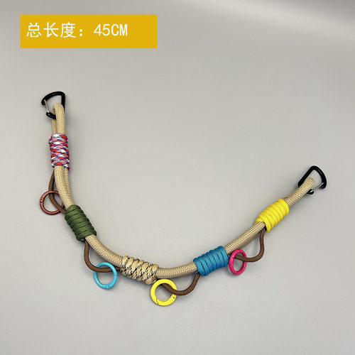 户外背包拓展撞色装饰挂绳多挂点多巴胺彩色任意跨境手工编织伞绳