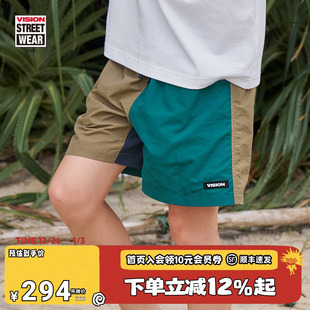 男女同款 街头撞色塔丝隆尼龙梭织户外沙滩短裤 美式 VISION童装
