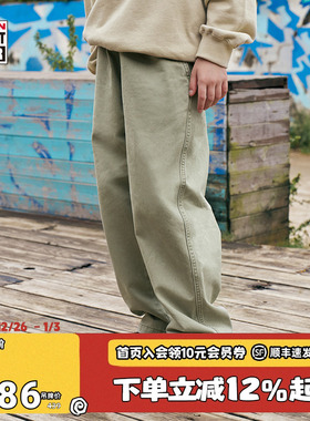 VISION童装 美式复古宽松运动微锥版型工装裤长裤男女儿童25春新