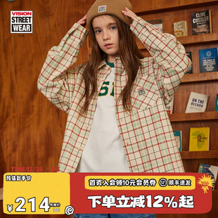 KIDS 衬衫 童装 复古街头格纹宽松长袖 男女儿秋冬美式 VISION