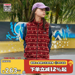 KIDS 保暖摇粒绒时尚 童装 美式 宽松马甲外套 男女儿童新款 VISION