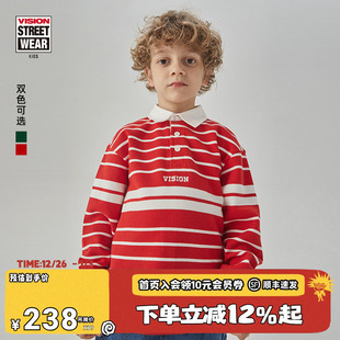 KIDS POLO衫 童装 街头复古条纹秋冬长袖 男女儿童运动时尚 VISION