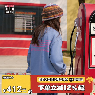 复古水洗做旧宽松落肩圆领卫衣男女儿童25冬新款 VISION童装 美式