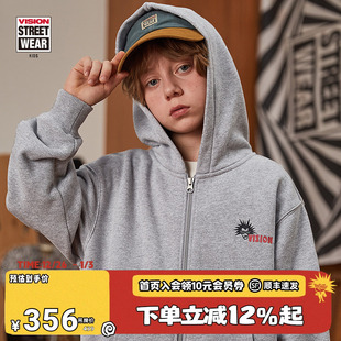 复古连帽拉链外套开衫 VISION 男女儿童秋冬美式 童装 卫衣 KIDS