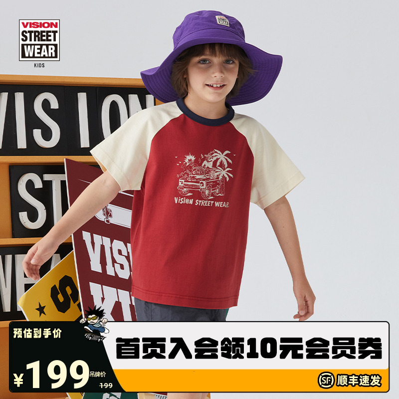 VISION撞色短袖T恤