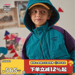 复古梭织夹棉外套宽松短款 VISION 男女儿童秋冬美式 童装 棉服 KIDS