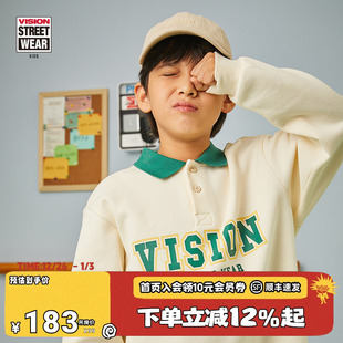 POLO衫 VISION 男女儿童复古印花宽松秋冬宽松长袖 童装 卫衣 KIDS