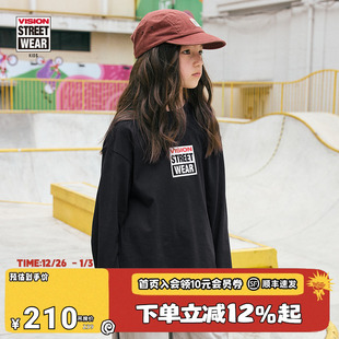 复古经典 美式 BOX LOGO三色圆领长袖 秋冬 VISION T恤男女童装 KIDS