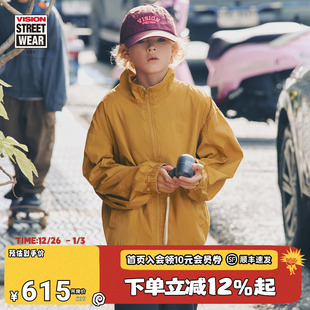 外套男女儿童26春新 复古水洗做旧宽松立领短款 VISION童装 美式