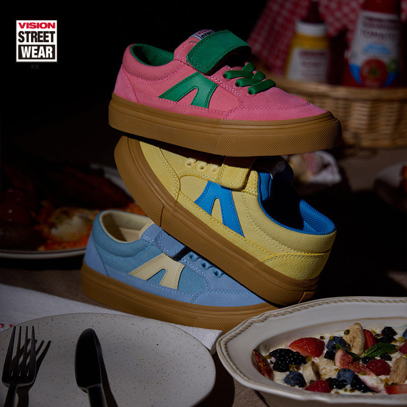 VISION童鞋 STICKY魔术贴低帮帆布鞋复古板鞋男女运动鞋25春新款
